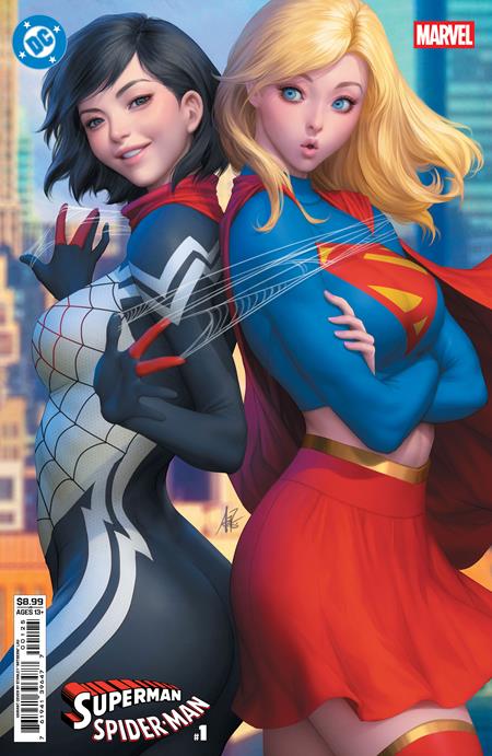 DC MARVEL SUPERMAN SPIDER-MAN #1 (ONE SHOT) COVER M STANLEY ARTGERM LAU SUPERGIRL & SILK VARIANT