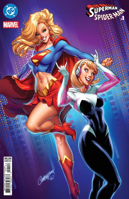 DC MARVEL SUPERMAN SPIDER-MAN #1 (ONE SHOT) COVER N J SCOTT CAMPBELL SUPERGIRL & SPIDER-GWEN VARIANT