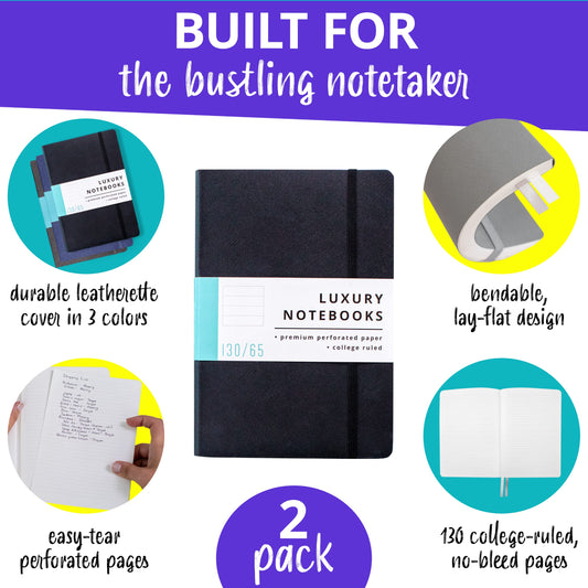 Papercode Lined Journal Notebooks - Luxury Journals for Writing w/ 130 Pages, Soft Cover - Executive Notebooks for Work, Travel, College