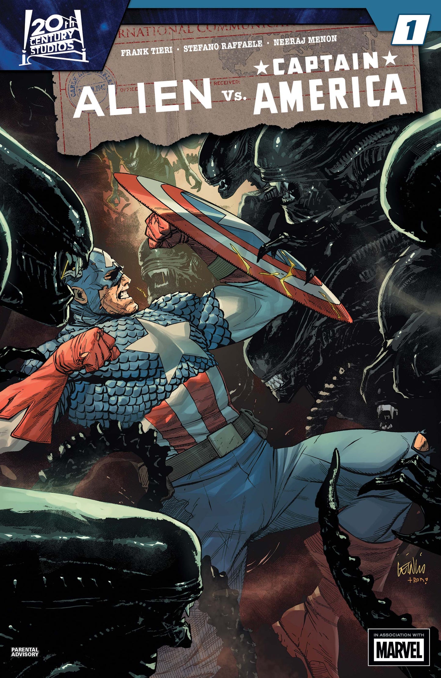ALIEN VS. CAPTAIN AMERICA #1 INHYUK LEE VARIANT (FIRST PRINT)